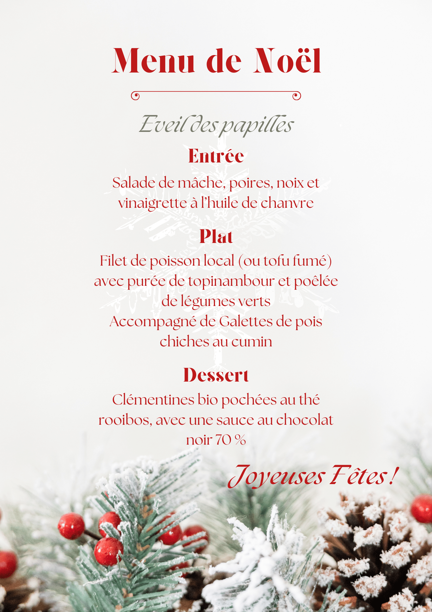 Menu de Noël à la fois festif, savoureux et respectueux